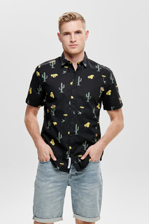 Рубашка мужская ONLY & SONS 22013084 черная L