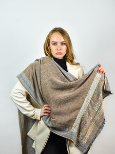 Палантин женский Venera 4506241 бежевый/серый, 65х180 см