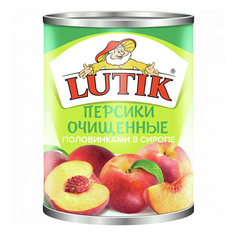 Персики Lutik половинки очищенные в сиропе 850 мл Лютик