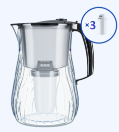 Кувшин Аквафор Орлеан и 3 модуля А5 Черный