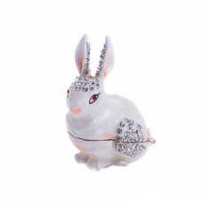 Металлическая шкатулка "Кролик" со стразами (6 см) No Brand