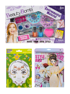 Набор для девочек №4 Style and Smile маникюрн. набор, наклейки на лицо, блокнот дизайнера