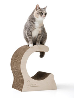 Когтеточка Фрося в форме Волны, с лежанкой, бежевый