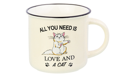 Кружка 400 мл 12х9,5х8,5 см "ALL YOU NEED is LOVE AND A CAT" Elan Gallery