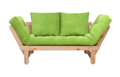 Прямой диван Сламбер Салатовый, вельвет, Сосна натуральная АндерСон