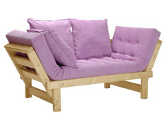 Прямой диван Свен Бук, Сосна натуральная, Сиреневый, вельвет АндерСон