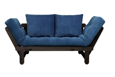 Прямой диван Сламбер Синий, вельвет, Венге АндерСон