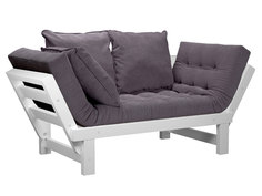 Прямой диван Свен Бук, Белая эмаль, Серый, вельвет АндерСон