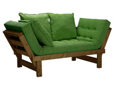 Прямой диван Свен Бук, Орех, Зеленый, вельвет АндерСон