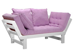 Прямой диван Свен Бук, Белая эмаль, Сиреневый, вельвет АндерСон