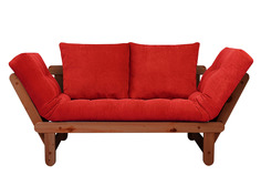 Прямой диван Сламбер Красный, вельвет, Вишня АндерСон