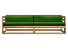 Прямой диван Магнус Сосна натуральная, Зеленый, вельвет АндерСон