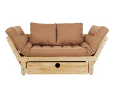 Прямой диван Сламбер Бокс Сосна натуральная, Коричневый, рогожка АндерСон