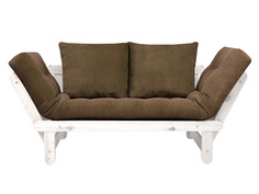 Прямой диван Сламбер Коричневый, вельвет, Белая эмаль АндерСон