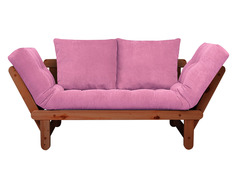 Прямой диван Сламбер Розовый, вельвет, Вишня АндерСон