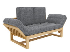 Прямой диван Балтик Сосна натуральная, Графит, рогожка АндерСон