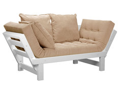 Прямой диван Свен Бук, Белая эмаль, Бежевый, вельвет АндерСон