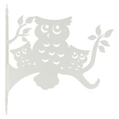 Кронштейн для подвешивания кашпо/фонаря Сова 26,4х28,6х2,8 см., металл, цвет белый Maesta