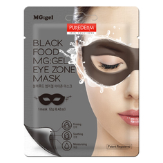 Гидрогелевые патчи для глаз с черным жемчугом Purederm Black Food MG:Gel Under Eye Mask