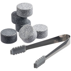 Камни для охлаждения виски "Rock Bar" (6 штук, щипцы) No Brand