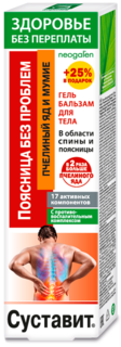 Гель-бальзам для тела Neogalen Здоровье без переплаты Суставит пчелиный яд мумие 125 мл