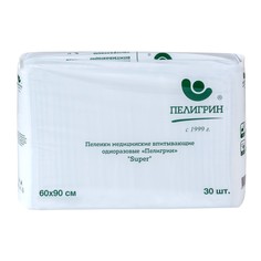 Пеленки одноразовые впитывающие Пелигрин Super 60х90 см 30 шт.
