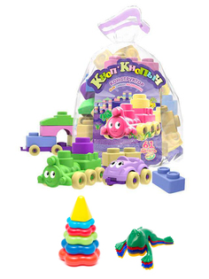 Набор развивающий Биплант Пирамида м.+Констр. Кноп-Кнопыч 61 дет. ПАСТЕЛЬ+Команда КВА №1