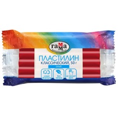 Пластилин Классический, 50 грамм, алый Gamma