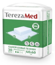 Пеленки одноразовые впитывающие TerezaMed Normal 60х60 см, 4x30шт