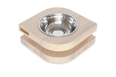 Одинарная миска для кошек BEDFOR, дерево, белый, 0.5 л
