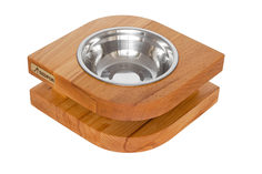 Одинарная миска для кошек BEDFOR, дерево, бежевый, 0.5 л