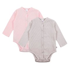 Комплект для новорожденных Мамуляндия Боди 2шт 21-4001-3 Ажур р.74 Розовый/Серый