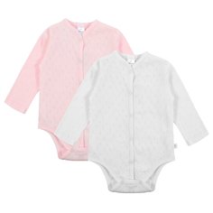 Комплект для новорожденных Мамуляндия Боди 2шт 21-4001-4 Ажур р.80 Розовый/Молочный
