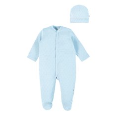 Комплект для новорожденных Мамуляндия комбинезон и шапка 21-4002-3 Ажур р.74 Голубой