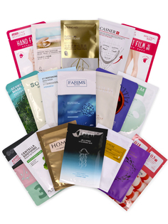 Набор корейских косметических тканевых масок Beauty in Box для лица ассорти 20 шт
