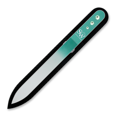 Пилка для ногтей BOHEMIA Czech Nail Files 135545 зеленый со стразами SW стекло
