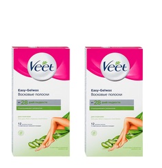 Восковые полоски для сухой кожи VEET Easy Gel-wax 12 шт 2 уп.