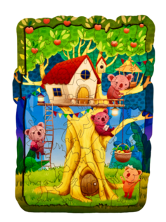Пазлы детские деревянные на базар подарок Домик на дереве 78-201