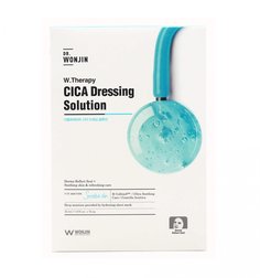 Набор успокаивающих масок с центеллой и пенка Wonjin W.Therapy Cica Dressing Solution Mask