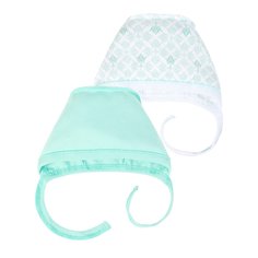 Комплект детский Мамуляндия Чепчики 2шт. цв. белый, мятный р.40 21-17013