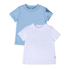 Комплект детский Мамуляндия футболка 2шт. Интерлок цв. белый/темно-голубой р.104