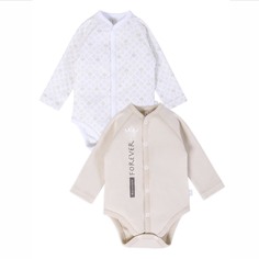 Комплект детский Мамуляндия боди 2шт. Интерлок цв.белый/бежевый р.86 21-15003 Кокос_86