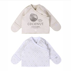 Комплект детский Мамуляндия распашонка 2шт. Интерлок цв.белый/бежевый р.62