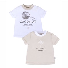 Комплект детский Мамуляндия футболки 2шт. Интерлок цв.белый/бежевый р.74 21-15010 Кокос_74