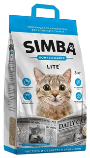 Комкующийся наполнитель для кошек Simba Lite глиняный, 8,1 кг