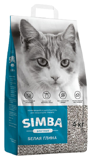 Комкующийся наполнитель для кошек Simba Элитный глиняный, 4 кг