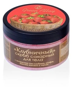 Скраб для тела сахарный Клубничный Зеленый Алтай 270 г