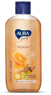Гель для душа AURA FAMILY Апельсин и имбирь 400мл