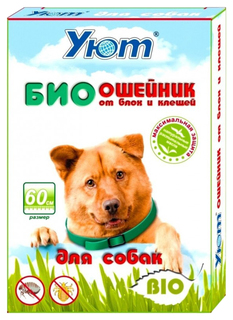 Ошейник для собак против блох, клещей Уют, зеленый, 60 см