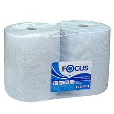 Полотенце бумажное 2сл 350 м рулон FOCUS JUMBO INDUSTRIAL БЕЛОЕ HAYAT, 2 шт.